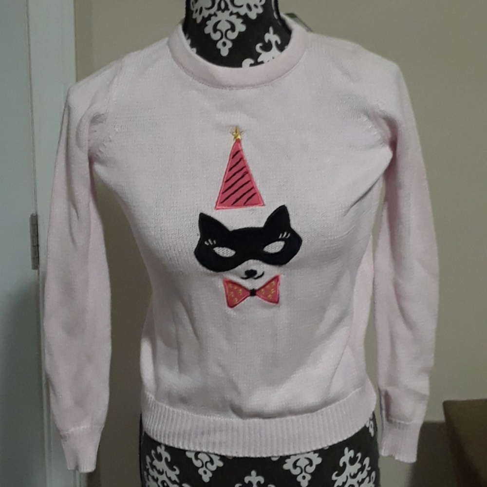 Kate Spade girls cat mask sweater. 10 years